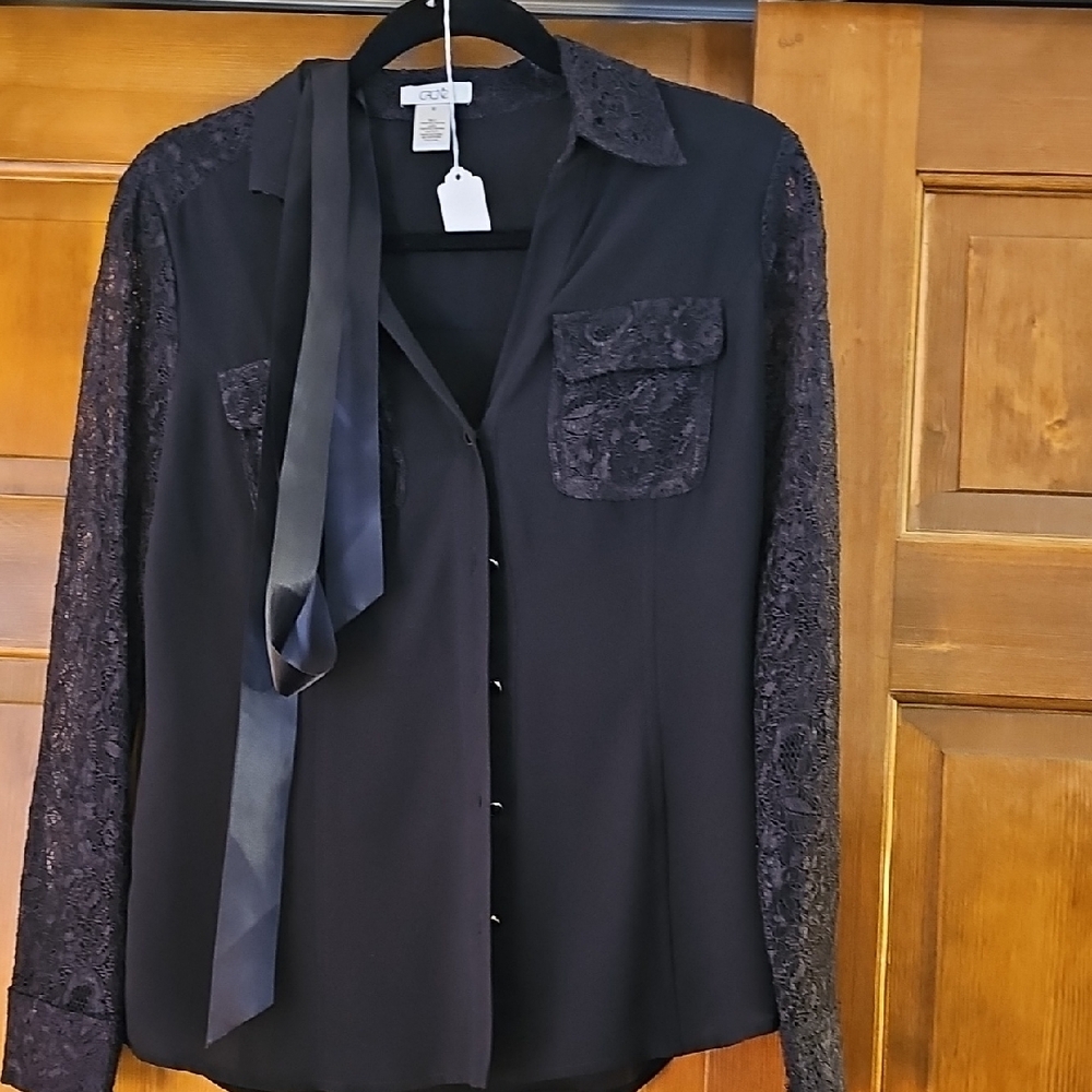 Elegant Black Lace Woman's Shirt